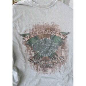 Harley Davidson St. Thomas US VI 00's Style Motorbike Pirate Shirt Men's XL Gray
